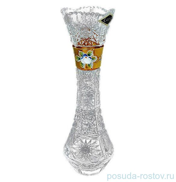 Ваза для цветов 28 см "Хрусталь с золотом" / 033539