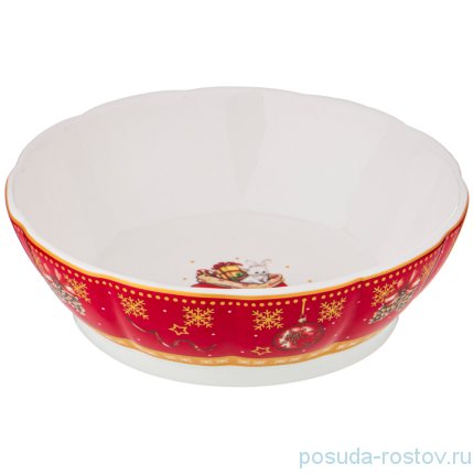 Розетка 12,5 х 3,5 см красная &quot;С новым годом! /Елка&quot; / 225192