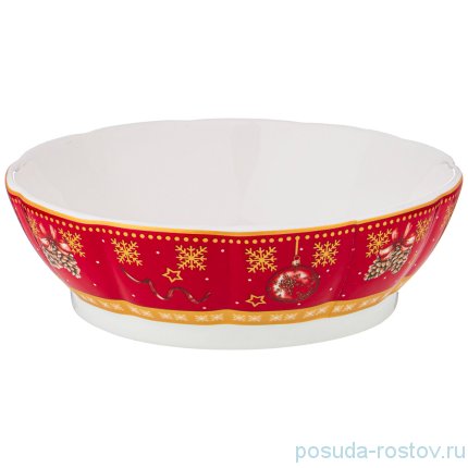 Розетка 12,5 х 3,5 см красная &quot;С новым годом! /Елка&quot; / 225192