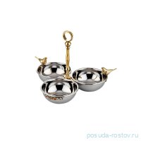 Менажница 20 х 20 х 12 см с ручкой &quot;Black Pearl /Голубь&quot; / 288059