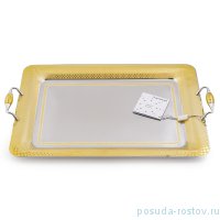 Поднос 50 х 35 см прямоугольный с ручками &quot;Gocce Gold&quot; / 247647