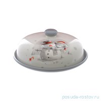 Блюдо для блинов 23 х 9,7 см с крышкой &quot;Медвежонок и снеговик&quot;  / 290116