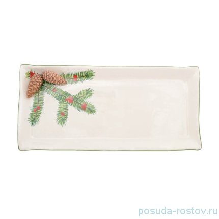 Блюдо 35 х 16 см прямоугольное &quot;christmas world /pinecone&quot; / 270978