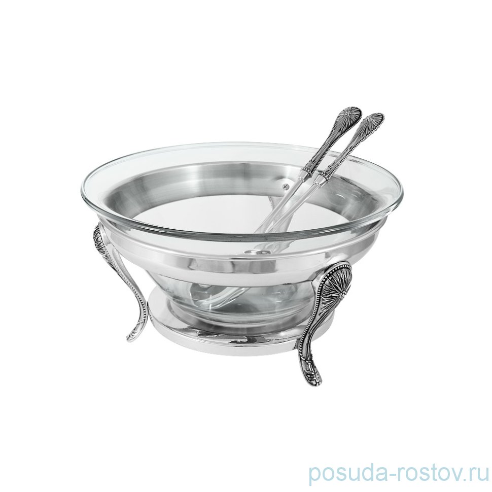 Салатник 30 см с ложками для салата на подставке "Британи" / 263743
