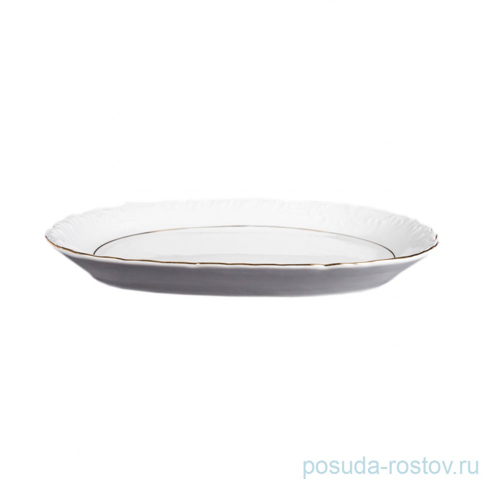 Блюдо 29 см овальное "Рококо /Две линии золото" / 034747