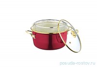 Кастрюля 22 см эмалированная 3 л красная &quot;ENAMEL COOKWARES&quot; / 295937
