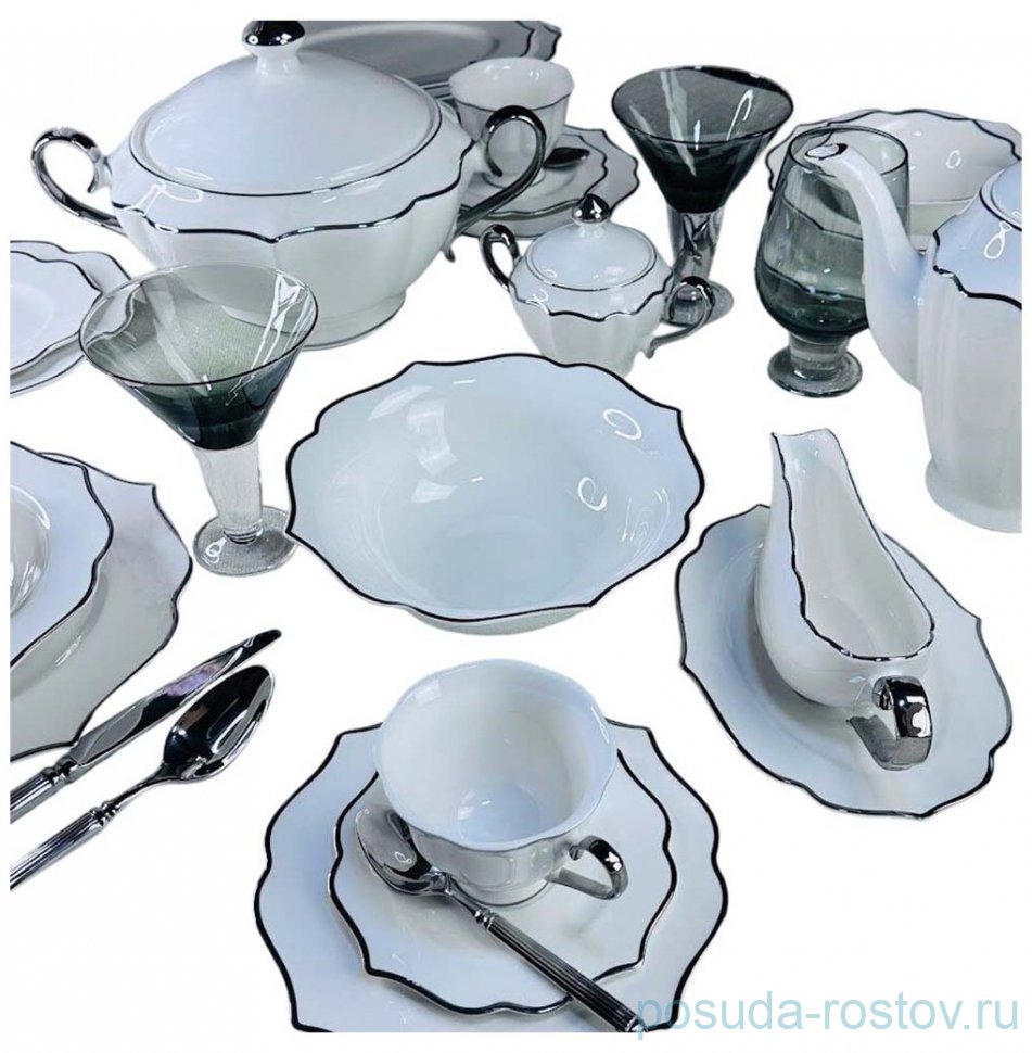Столовый сервиз на 6 персон 30 предметов "Magnolia silver" (подарочная упаковка) / 375596