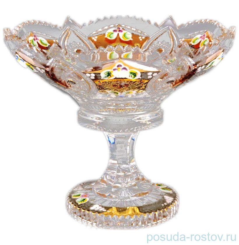 Конфетница 20,5 см н/н "Хрусталь с золотом" / 059918