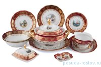 Столовый сервиз на 6 персон 27 предметов &quot;Аляска /Барокко красное&quot; / 204649