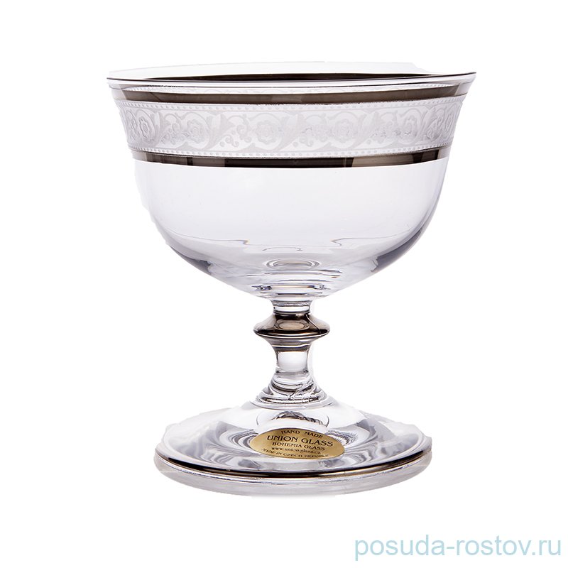 Креманки/мартинки 105 мл 2 шт "Анжела /Цветочный кант /платина" / 159552