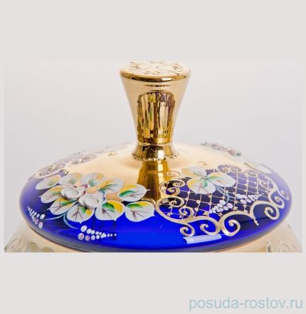 Ваза 18 см с крышкой &quot;Лепка синяя&quot; / 046770