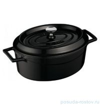 Утятница 26 х 33 см с крышкой литая чугунная 6,4 л &quot;LAVA /BLACK&quot; / 154623