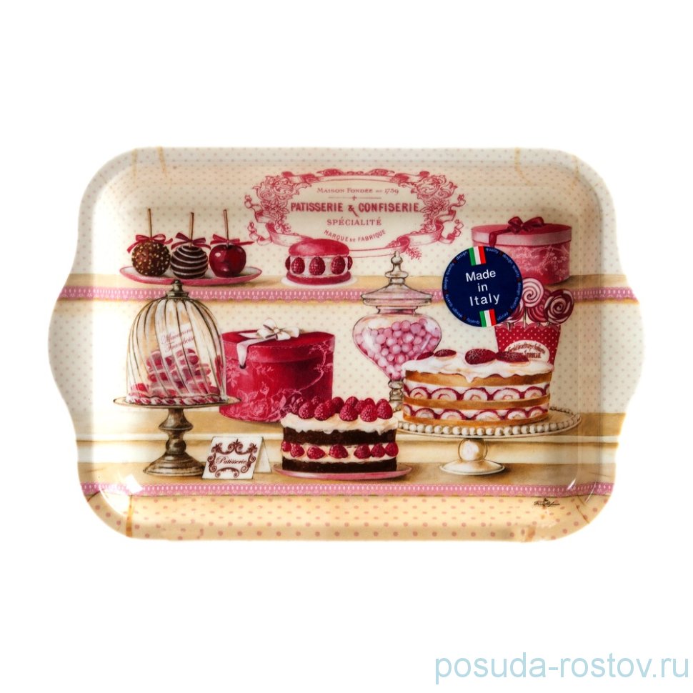 Поднос 22 х 15 см с ручками "Сладости" / 153210