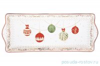 Блюдо 35 х 15 см прямоугольное &quot;Christmas Eve /Новогодние шары&quot; (подарочная упаковка) / 362189