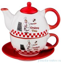 Чайный набор 2 предмета (чайник 330 мл и чашка 280 мл) &quot;Cook /Красный&quot; / 187079