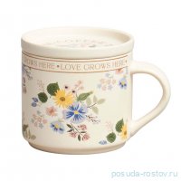 Кружка 390 мл с крышкой &quot;Flowers&quot; / 374234