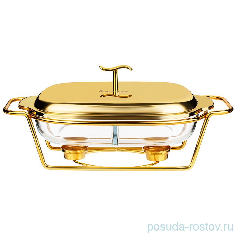 Мармит 2 отсека 2,45 л прямоугольныйй gold Agness / 336646