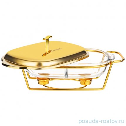 Мармит 2 отсека 2,45 л прямоугольныйй gold Agness / 336646