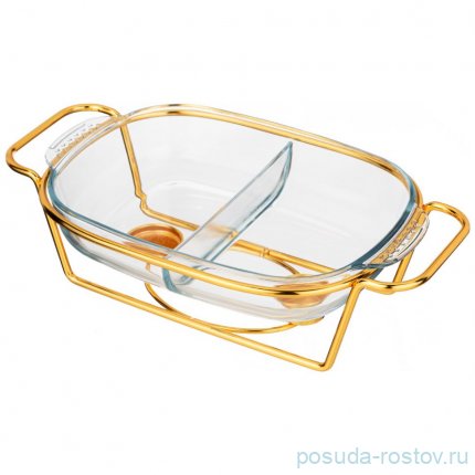 Мармит 2 отсека 2,45 л прямоугольныйй gold Agness / 336646