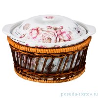 Блюдо 18 х 8 см с крышкой 1,2 л &quot;винтаж&quot; / 194425
