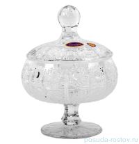 Вазочка 15 см с крышкой н/н &quot;Хрусталь резной&quot; / 058583
