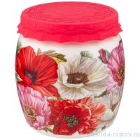 Банка для меда/варенья 1 л с силиконовой крышкой &quot;Маки&quot; / 250979
