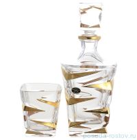 Набор для виски 7 предметов (графин 750 мл + 6 стаканов по 300 мл) &quot;ZIG ZAG GOLD&quot; BG / 128468