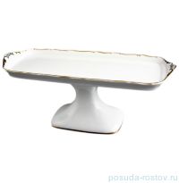 Поднос 36 см прямоугольный н/н &quot;Анжелика /Золотая отводка&quot; / 057291