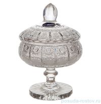 Конфетница 16 см н/н с крышкой &quot;Хрусталь резной&quot; / 098924