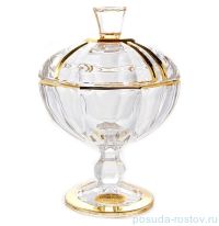 Ваза для фруктов н/н с крышкой &quot;Ирена /Гамбург /Золото D2&quot; / 151585