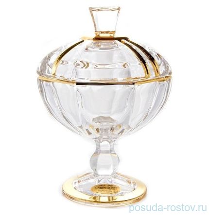 Ваза для фруктов н/н с крышкой &quot;Ирена /Гамбург /Золото D2&quot; / 151585