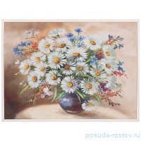 Панно 60 х 80 см &quot;Букет с ромашками&quot; /рамка белая / 262094