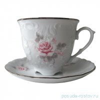 Кофейная пара 170 мл 1 шт &quot;Рококо /Серая роза /платина&quot; / 109861