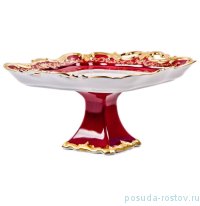 Блюдо 30 см квадратное н/н &quot;Ювел /Красный с золотым узором&quot; / 028807