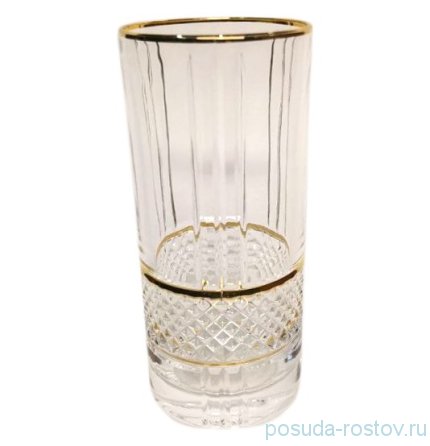 Стаканы для воды 370 мл 6 шт &quot;Бриллант /Золотая отводка&quot; AS Crystal / 279103