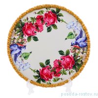 Поднос круглый &quot;Розы и птицы&quot; / 246303