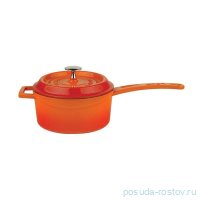 Ковш 16 см с металлической ручкой и крышкой 1,35 л &quot;Lava /Orange&quot; / 221033