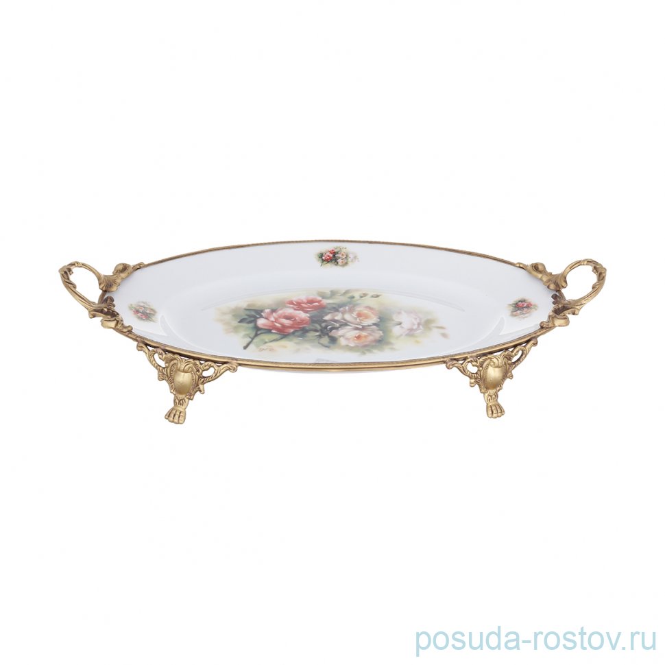 Блюдо 50 х 26 см овальное н/н с ручками "Миниатюра" / 279930