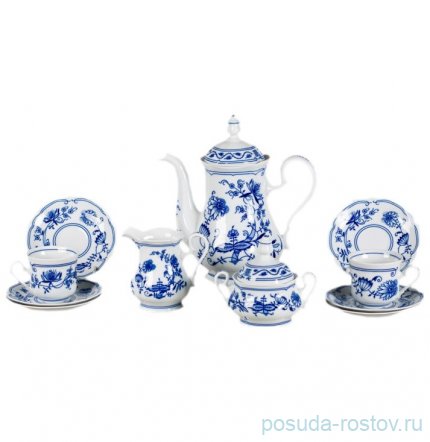 Кофейный сервиз на 6 персон 15 предметов (150 мл) &quot;Мэри-Энн /Гжель&quot;  / 085471