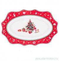 Блюдо 25,4 х 16,6 х 2 см овальное &quot;Christmas world /Bordo&quot; / 341761