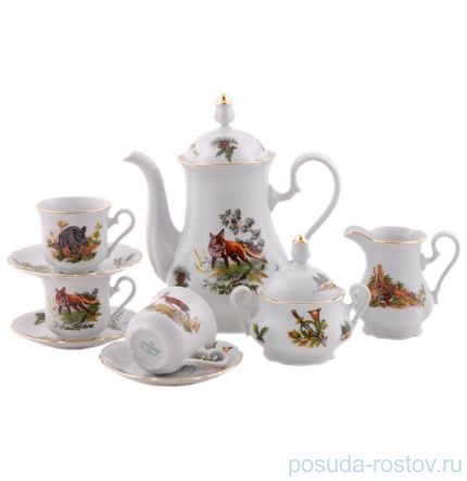 Кофейный сервиз на 6 персон 15 предметов (150 мл) &quot;Мэри-Энн /Охота&quot;  / 027874