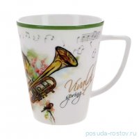 Кружка 380 мл с зеленым кантом &quot;Весна /A. Vivaldi&quot; / 362003