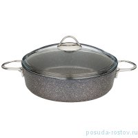Сотейник 28 х 7,5 см со стеклянной крышкой антипригарное мраморное покрытие 4,1 л &quot;Agness /Granite&quot; / 208693