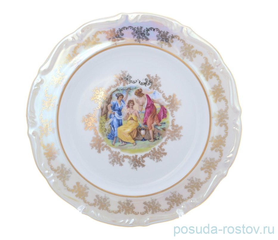 Блюдо 30 см круглое "Мария-Тереза /Мадонна перламутр" M-D  / 258568