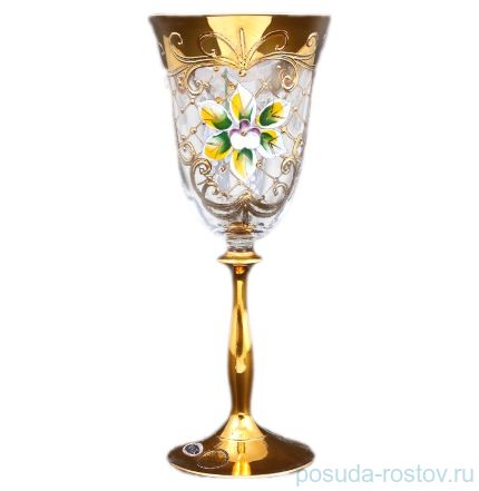 Бокалы для красного вина 250 мл 6 шт &quot;Анжела /Лепка с золотом&quot; Star Crystal  / 123000
