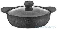 Сотейник 26 х 8 см антипригарное покрытие крышка стеклянная 3,65 л черный &quot;GRANITE SINGLES&quot; / 295658