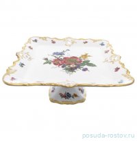 Поднос 32 х 32 см квадратный с ручками н/н &quot;Корона /Мейсенский букет&quot; / 278811