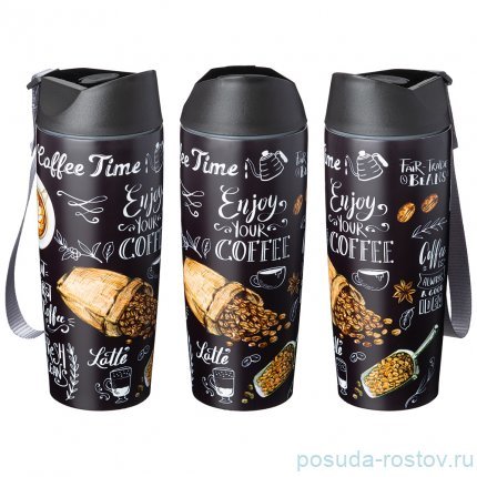 Термокружка 380 мл с кнопкой-стоппером &quot;Coffee time&quot; / 271973