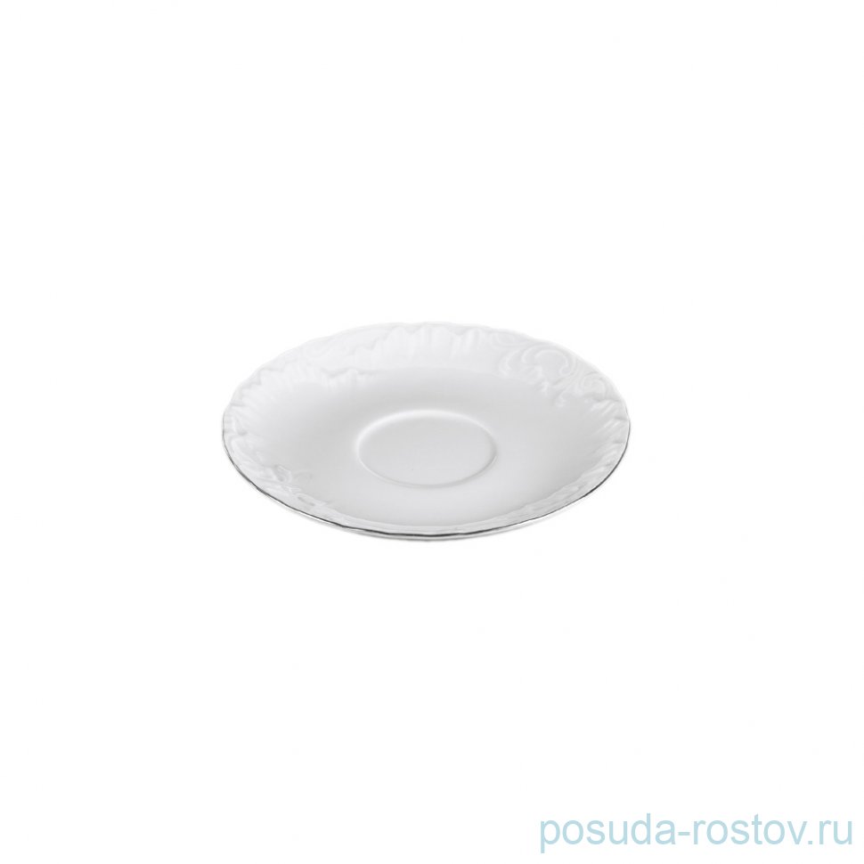Блюдце 15,7 см 1 шт "Рококо /Отводка платина" / 125291