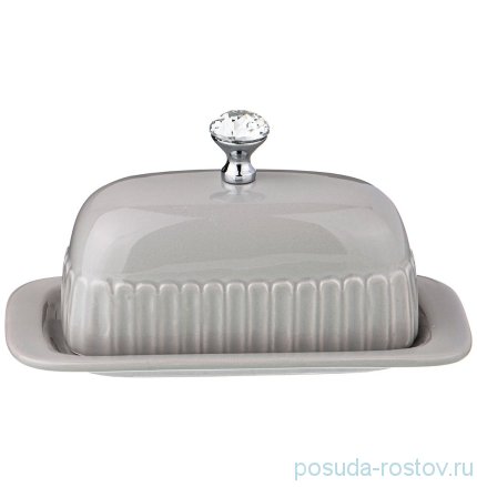 Маслёнка 17 х 9,5 х 13 см серая &quot;crystal&quot; / 213239